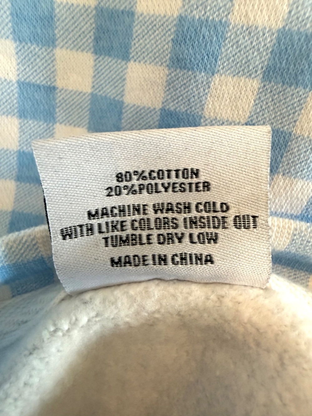 NWOT Living Fully Co Gingham Lightweight Sweatshirt Blue White Popsicle Top S - Picture 7 of 11